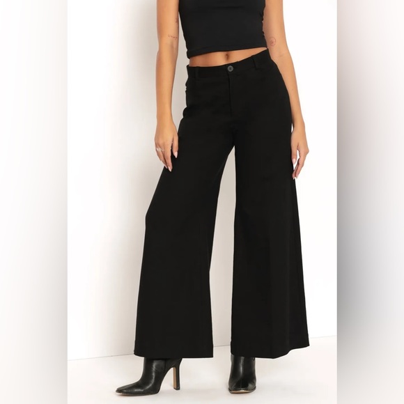 BLACKMILK Sweeper-Style Wide-Leg Mid-Rise BLACK STREET PANTS! UNISEX! - Picture 2 of 11